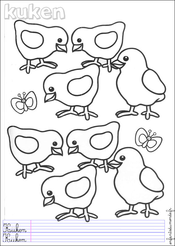 coloriage poussin 1